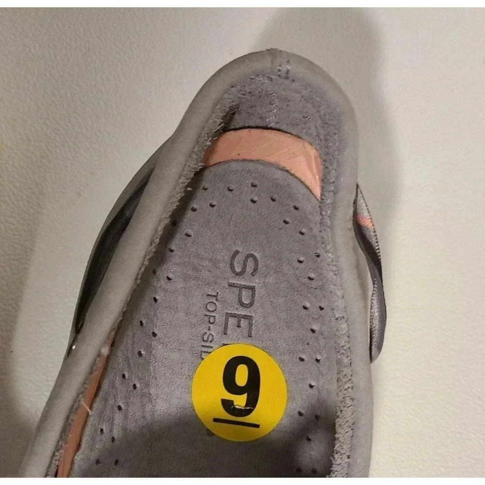 SPERRY Top Sider Suede Boat Shoes GRAY With Ribbon Laces Women’s SZ 9 M - Picture 4 of 8